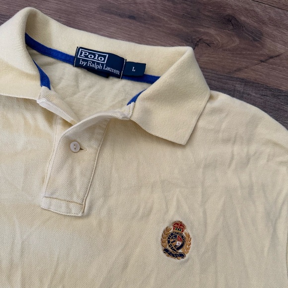 Vintage Polo Ralph Lauren Polo Shirt Mens Large Yellow - Picture 2 of 5